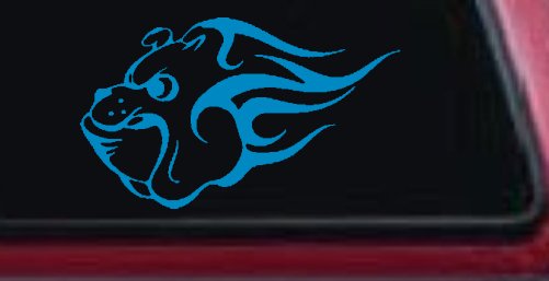 Tribal Bulldog Car or Truck Window Vinyl Decal Sticker (Blue)