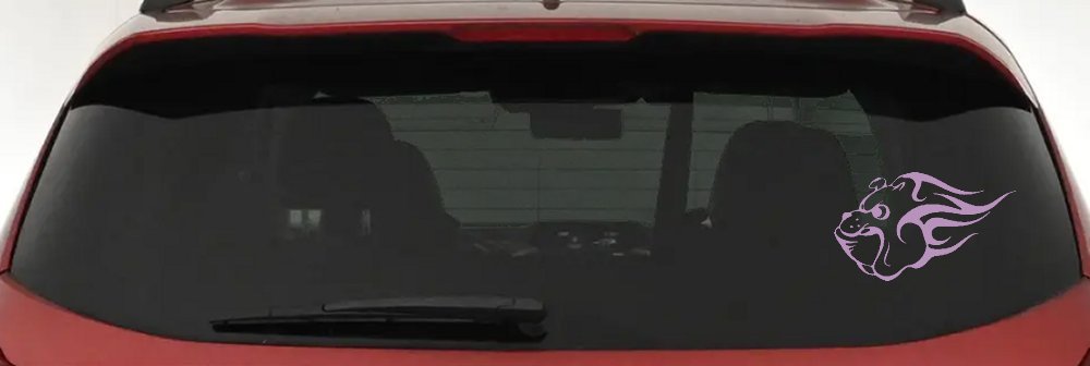 Tribal Bulldog Car or Truck Window Decal Sticker (Lilac)