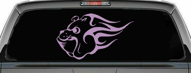 Tribal Bulldog Car or Truck Window Decal Sticker (Lilac)