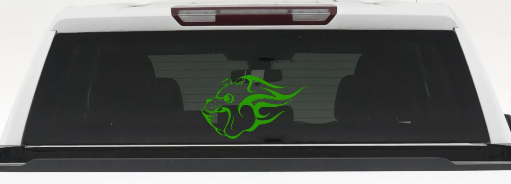 Tribal Bulldog Car or Truck Window Decal Sticker (Lime)