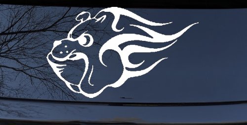 Tribal Bulldog Car or Truck Window Decal Sticker (White)