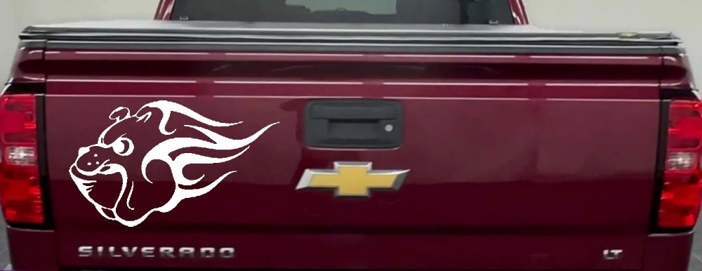 Tribal Bulldog Car or Truck Window Decal Sticker (White)