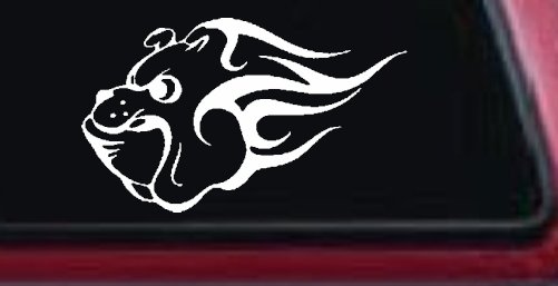 Tribal Bulldog Car or Truck Window Decal Sticker (White)