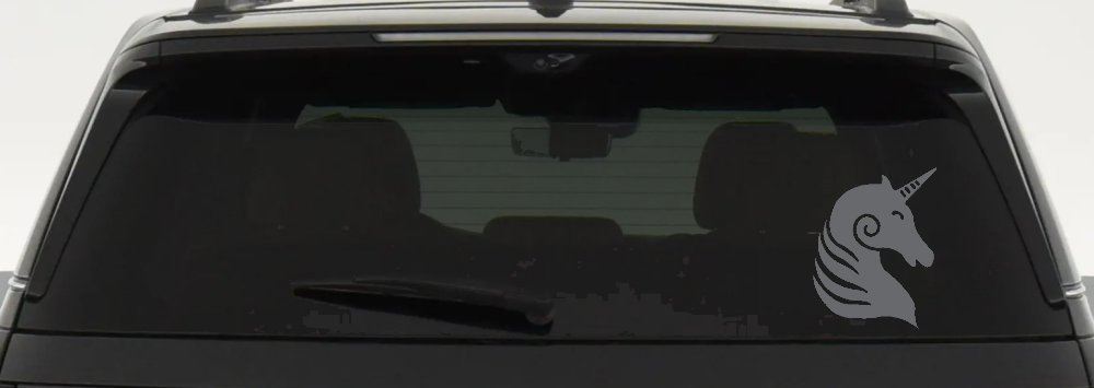 Unicorn Car or Truck Window Decal Sticker (Silver)