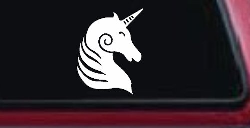 Unicorn Car Truck Window Decal Sticker - Magical Vinyl Art (White)
