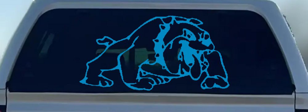 Bulldog Sports Car or Truck Window Decal Sticker (Blue)