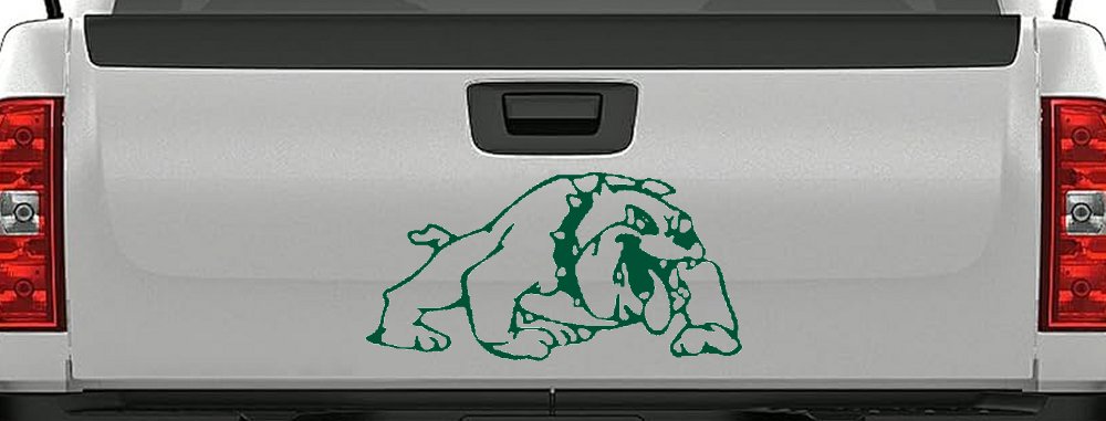 Bulldog Sports Car or Truck Window Decal Sticker (Dark Green)