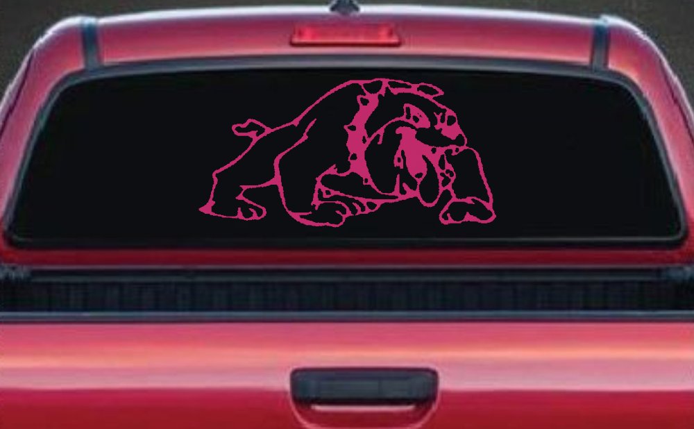 Bulldog Sports Car or Truck Window Decal Sticker (Hot Pink)