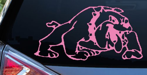Bulldog Sports Car or Truck Window Decal Sticker (Pink)