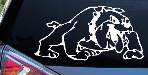 Bulldog Sports Car or Truck Window Decal Sticker (White)