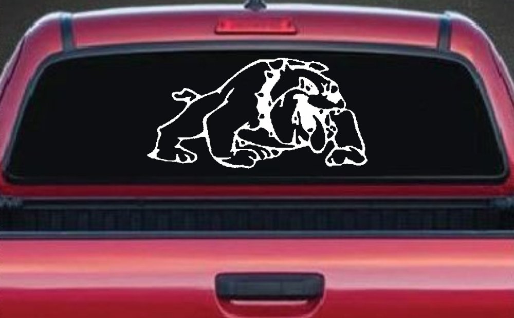 Bulldog Sports Car or Truck Window Decal Sticker (White)