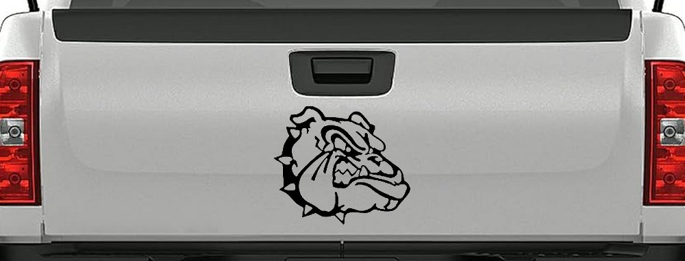 Bulldog Head Decal for Car Truck Window Vinyl Sticker Fun Decor (Black)