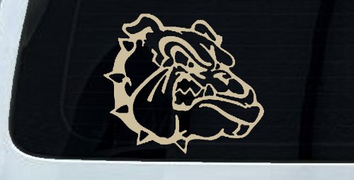 Bulldog Head Sports Car or Truck Window Decal Sticker (Desert Sand)