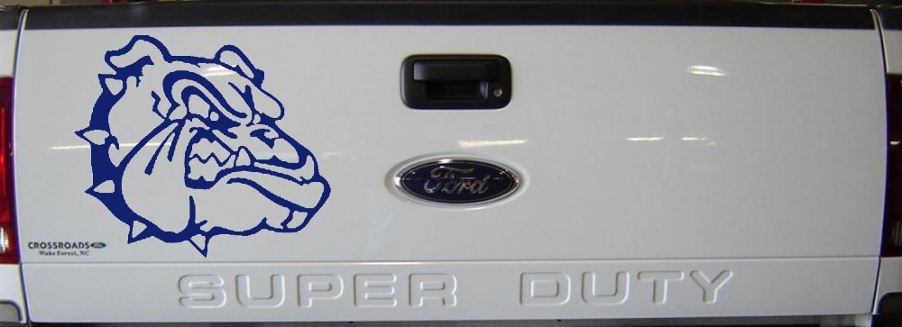 Bulldog Head Sports Car or Truck Window Decal Sticker (Navy)