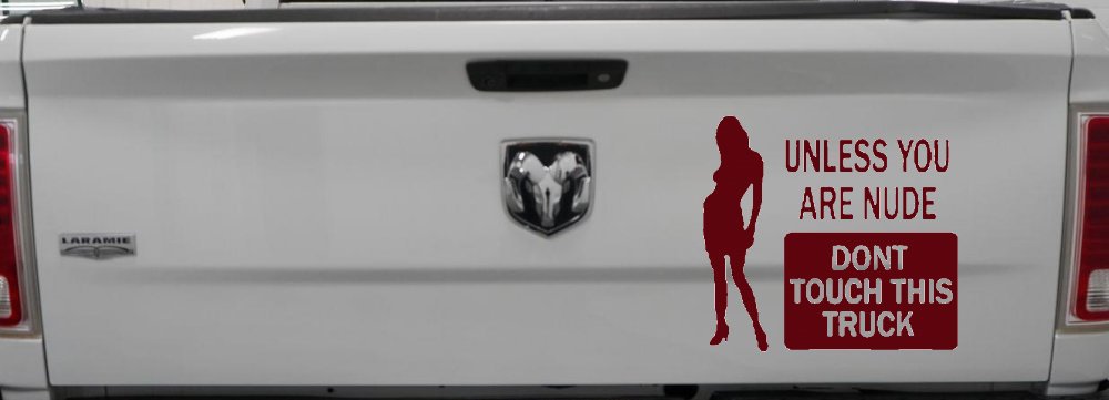 Unless You Are Don't Touch This Truck Funny Car or Truck Window Decal Sticker (Purple Red)