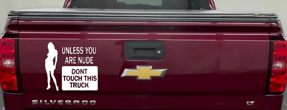 Unless You Are Don't Touch This Truck Funny Car or Truck Window Decal Sticker (White)