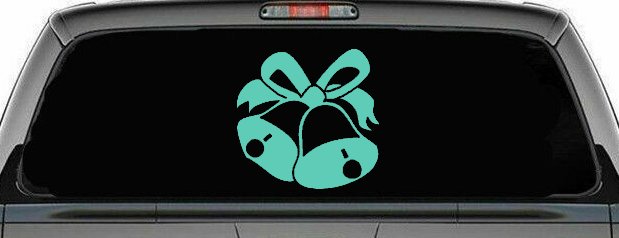Christmas Bells Car or Truck Window Decal Sticker (Mint)