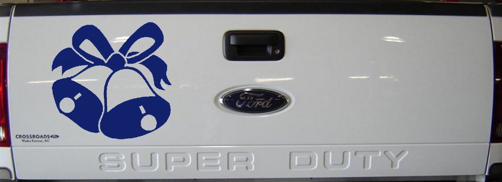 Christmas Bells Car Truck Decal Festive Window Vinyl Sticker (Navy)