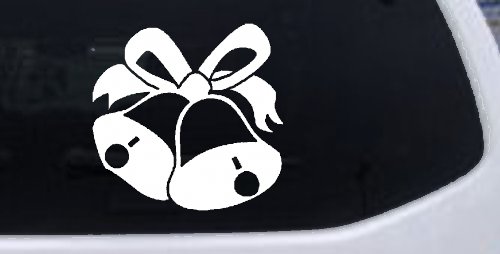 Christmas Bells Car or Truck Window Decal Sticker (White)