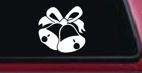 Christmas Bells Car or Truck Window Decal Sticker (White)