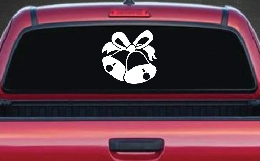 Christmas Bells Car or Truck Window Decal Sticker (White)