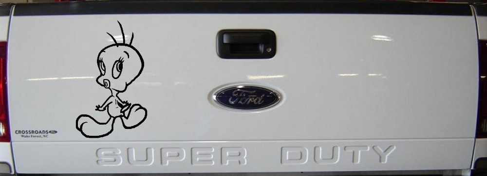 Tweety Bird Whistling Car Truck Window Vinyl Decal Sticker (Black)