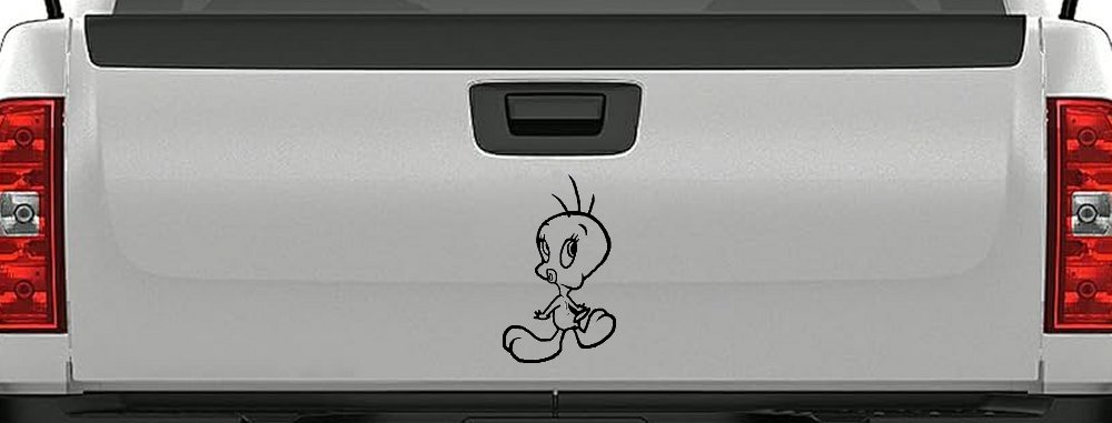 Tweety Bird Whistling Cartoons Car or Truck Window Decal Sticker (Matte Black)