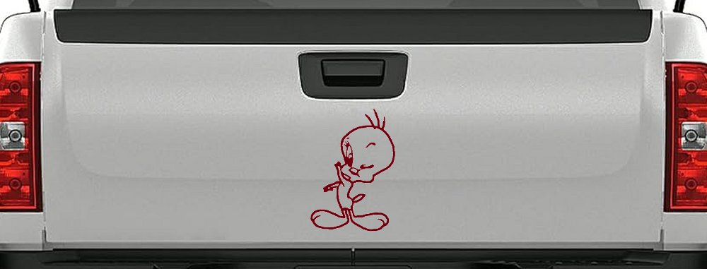 Tweety Bird Wink Cartoons Car or Truck Window Decal Sticker (Burgundy)