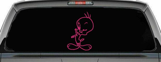 Tweety Bird Wink Cartoons Car or Truck Window Decal Sticker (Hot Pink)