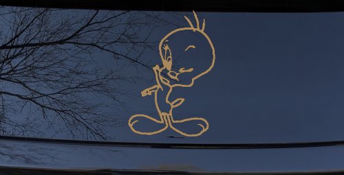 Tweety Bird Wink Cartoons Car or Truck Window Decal Sticker (Light Brown)