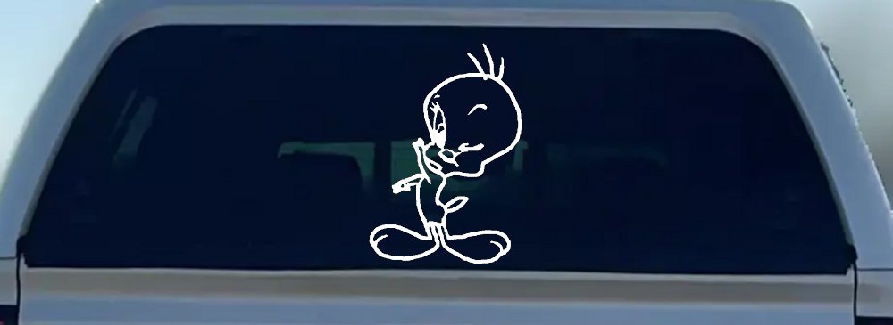 Tweety Bird Wink Cartoons Car or Truck Window Decal Sticker (White)