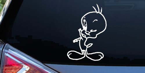 Tweety Bird Wink Cartoons Car or Truck Window Decal Sticker (White)