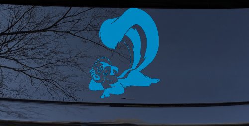 Pepe Le Pew Skunk Cartoons Car or Truck Window Decal Sticker (Blue)
