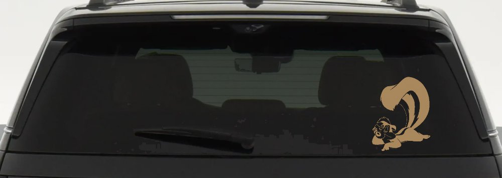 Pepe Le Pew Skunk Cartoons Car or Truck Window Decal Sticker (Light Brown)