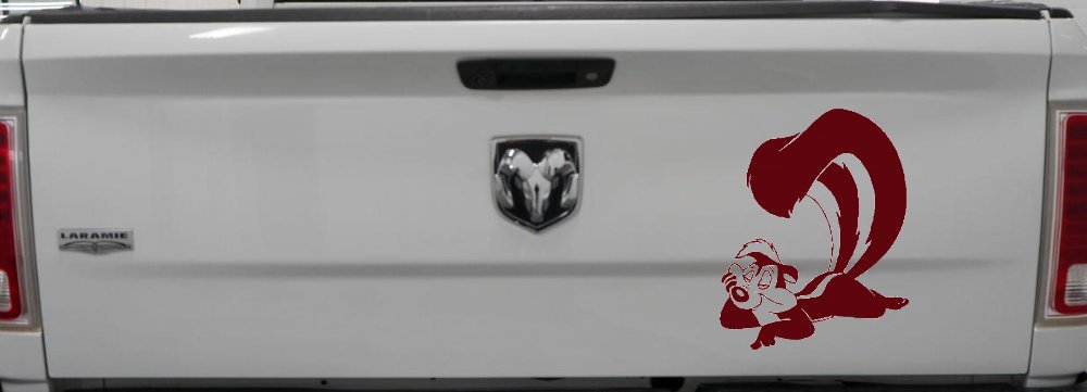 Pepe Le Pew Skunk Cartoons Car or Truck Window Decal Sticker (Purple Red)
