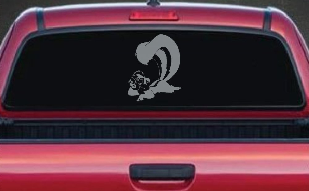 Pepe Le Pew Skunk Cartoons Car or Truck Window Decal Sticker (Telegrey)