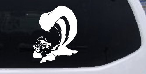 Pepe Le Pew Skunk Cartoons Car or Truck Window Decal Sticker (White)