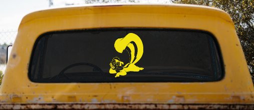 Pepe Le Pew Skunk Cartoons Car or Truck Window Decal Sticker (Yellow)