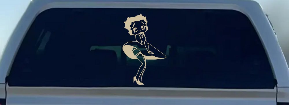 Betty Boop Skirt Lady Biker Cartoons Car or Truck Window Decal Sticker