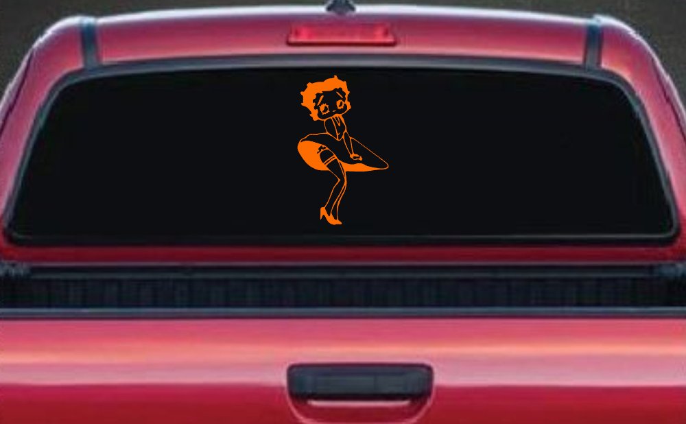 Betty Boop Skirt Lady Biker Cartoons Car or Truck Window Decal Sticker
