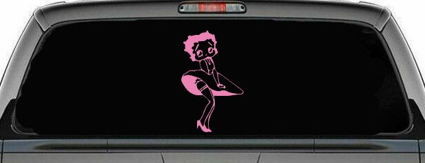 Betty Boop Skirt Lady Biker Cartoons Car or Truck Window Decal Sticker