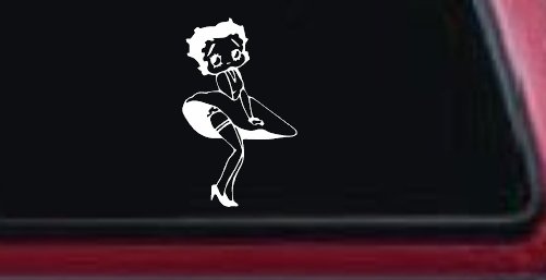 Betty Boop Skirt Lady Biker Cartoons Car or Truck Window Decal Sticker