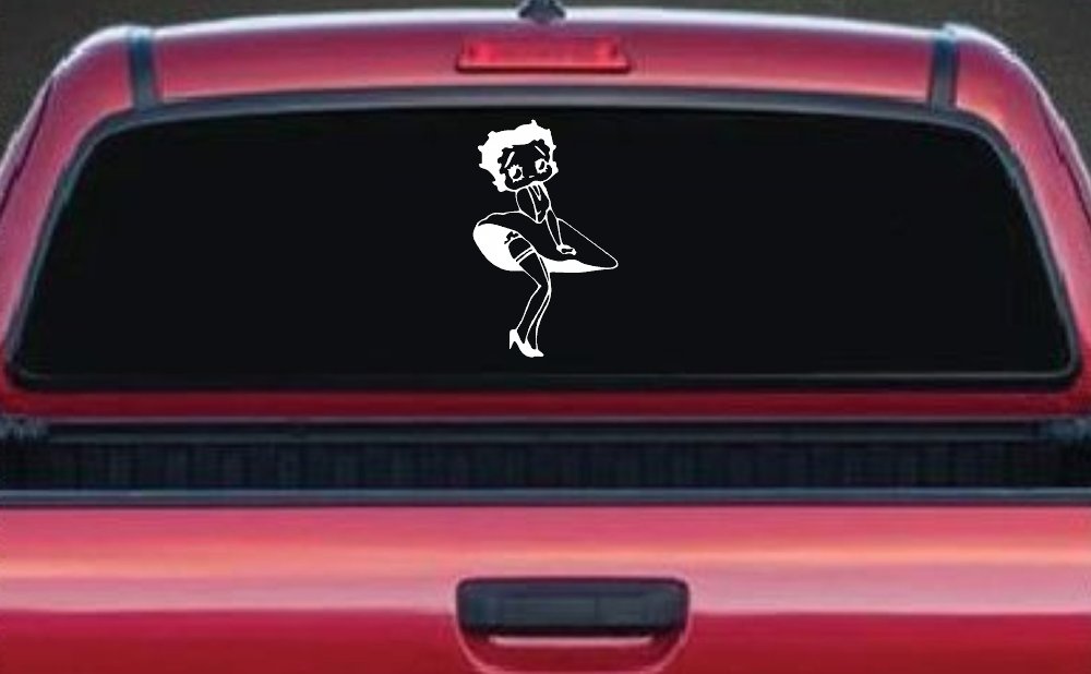 Betty Boop Skirt Lady Biker Cartoons Car or Truck Window Decal Sticker