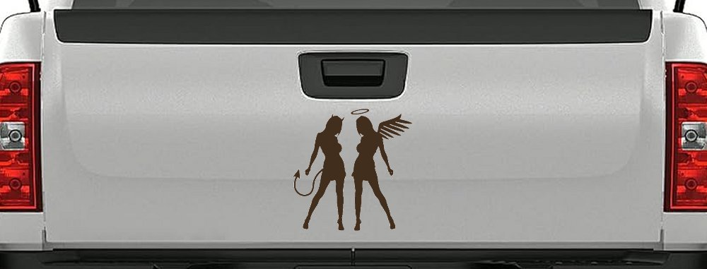 Sexy Good Evil Twins Angel and Devil Girls Sexy Car or Truck Window Decal Sticker