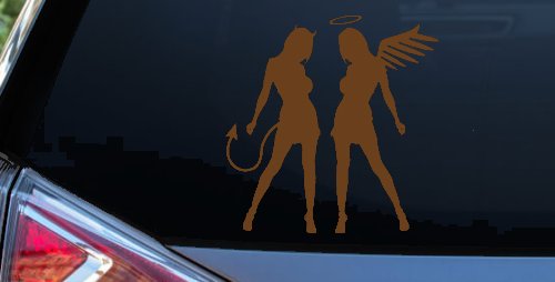 Sexy Good Evil Twins Angel and Devil Girls Sexy Car or Truck Window Decal Sticker