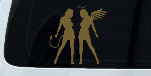 Sexy Good Evil Twins Angel and Devil Girls Sexy Car or Truck Window Decal Sticker