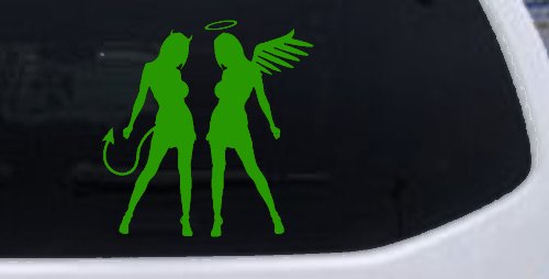 Sexy Good Evil Twins Angel and Devil Girls Sexy Car or Truck Window Decal Sticker