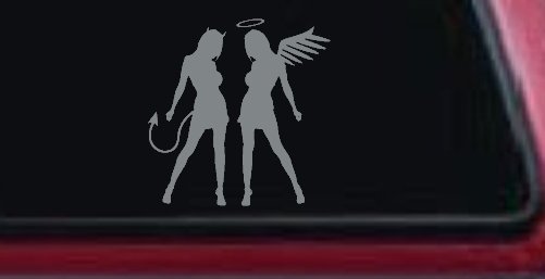 Sexy Good Evil Twins Angel and Devil Girls Sexy Car or Truck Window Decal Sticker