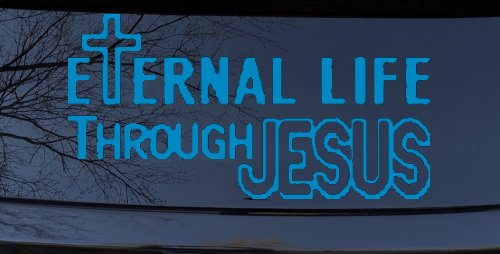 Eternal Life Through Jesus Christian Car or Truck Window Decal Sticker