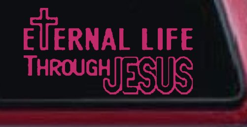 Eternal Life Through Jesus Christian Car or Truck Window Decal Sticker